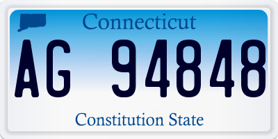 CT license plate AG94848