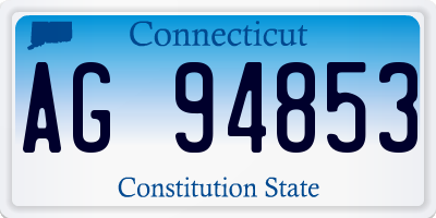 CT license plate AG94853