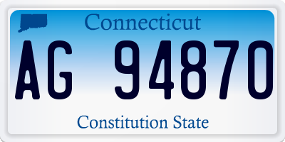CT license plate AG94870