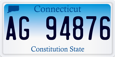 CT license plate AG94876