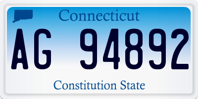 CT license plate AG94892