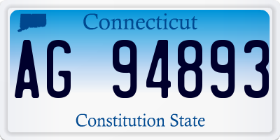CT license plate AG94893
