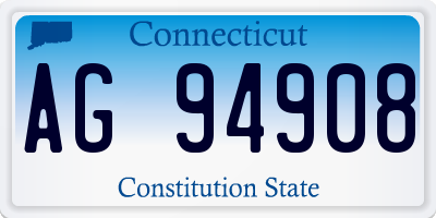 CT license plate AG94908