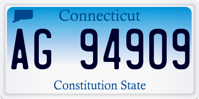 CT license plate AG94909
