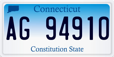 CT license plate AG94910