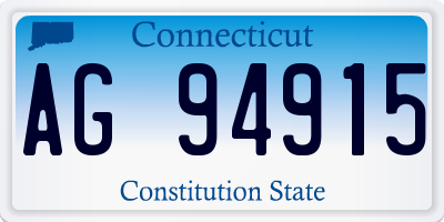 CT license plate AG94915
