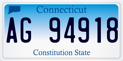 CT license plate AG94918