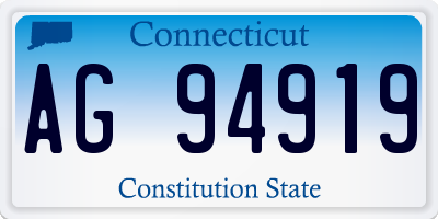 CT license plate AG94919