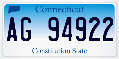 CT license plate AG94922