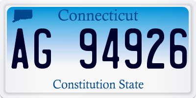 CT license plate AG94926