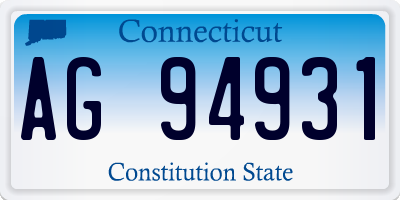 CT license plate AG94931
