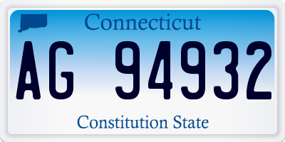 CT license plate AG94932