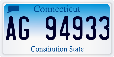 CT license plate AG94933