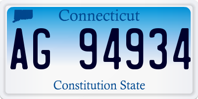 CT license plate AG94934