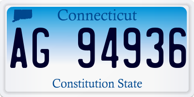 CT license plate AG94936
