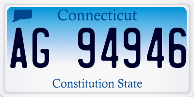 CT license plate AG94946