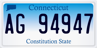 CT license plate AG94947