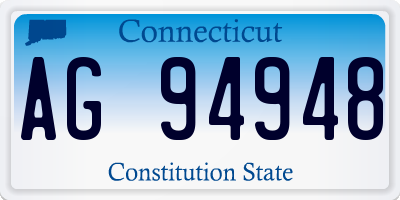 CT license plate AG94948