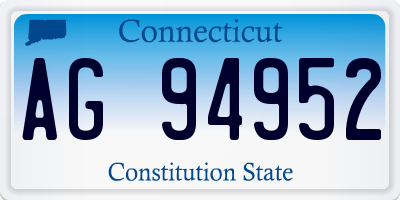 CT license plate AG94952