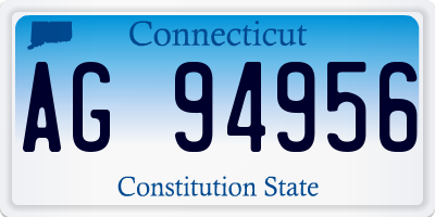 CT license plate AG94956