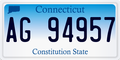 CT license plate AG94957