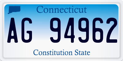 CT license plate AG94962