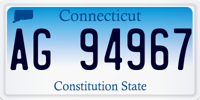 CT license plate AG94967