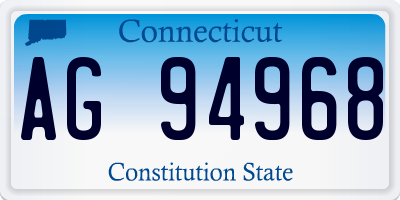 CT license plate AG94968