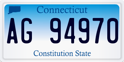 CT license plate AG94970