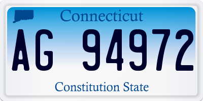 CT license plate AG94972