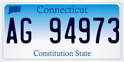 CT license plate AG94973