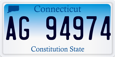 CT license plate AG94974