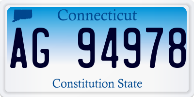 CT license plate AG94978