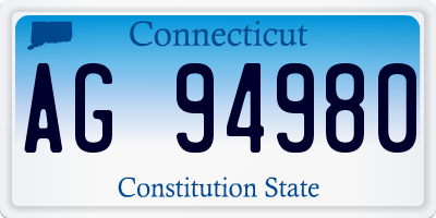 CT license plate AG94980