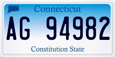 CT license plate AG94982