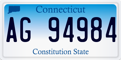 CT license plate AG94984