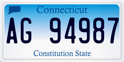 CT license plate AG94987