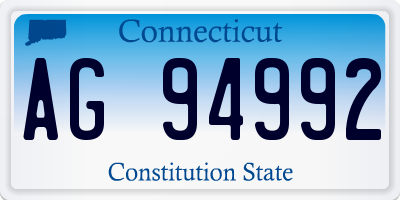 CT license plate AG94992