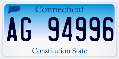 CT license plate AG94996