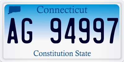 CT license plate AG94997