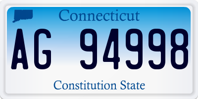 CT license plate AG94998