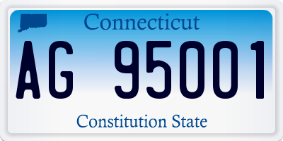 CT license plate AG95001