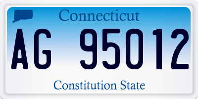 CT license plate AG95012