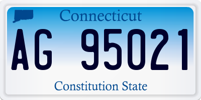 CT license plate AG95021