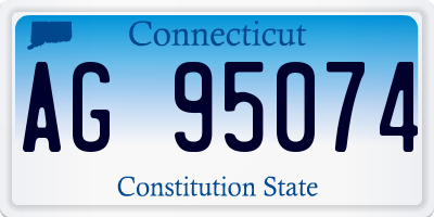 CT license plate AG95074