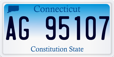 CT license plate AG95107