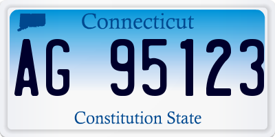 CT license plate AG95123