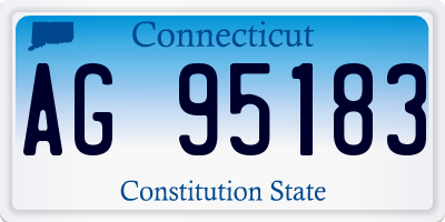 CT license plate AG95183