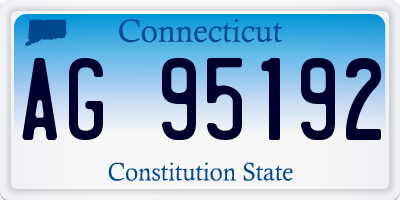 CT license plate AG95192