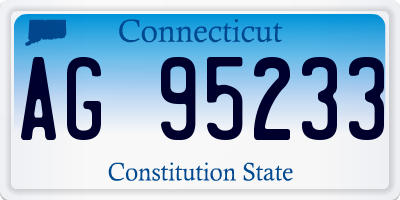 CT license plate AG95233